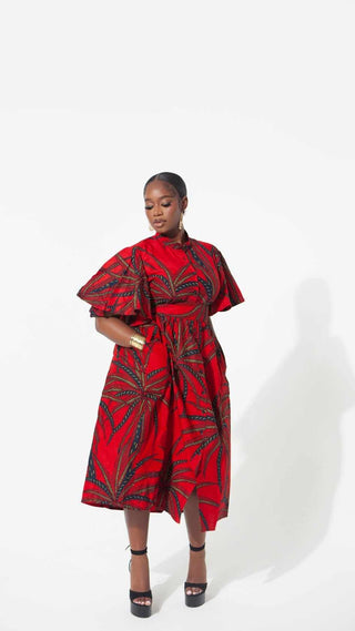 African Print Kimberlee Mid Maxi Dress