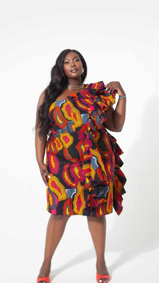African Print Kamaria Mid Maxi Dress