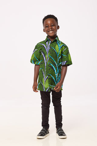 African Print Zach Boys Shirt