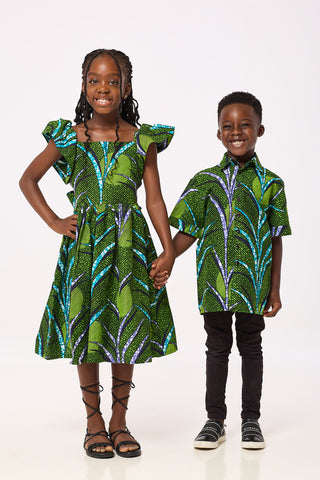 African Print Leoni Girls Dress