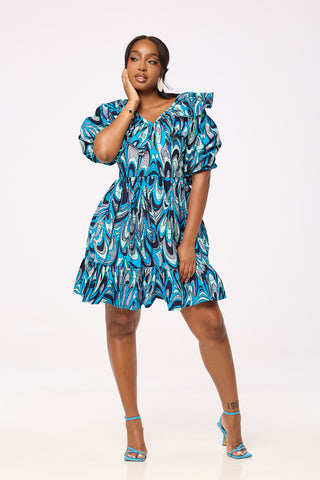 African Print Hoda Mini Dress