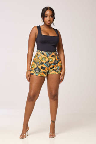 African Print Aleesha Shorts