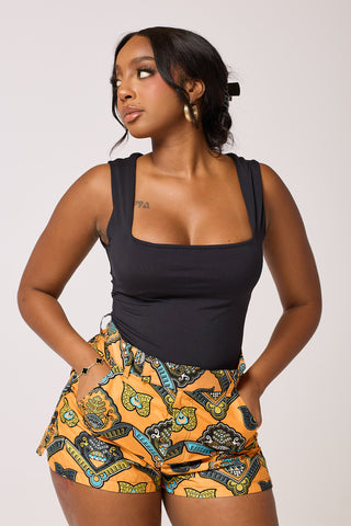African Print Aleesha Shorts