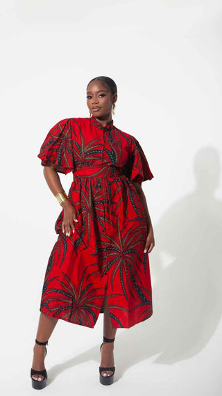 African Print Kimberlee Mid Maxi Dress