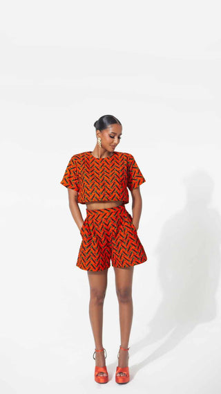 African Print Oto Shorts