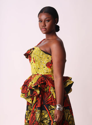 African Print Stela Midi Dress
