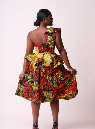 African Print Stela Midi Dress