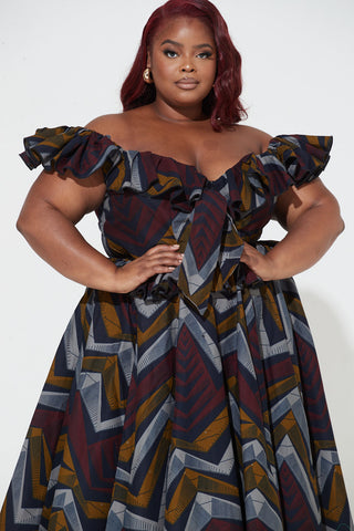 African Print Somi Midi Dress