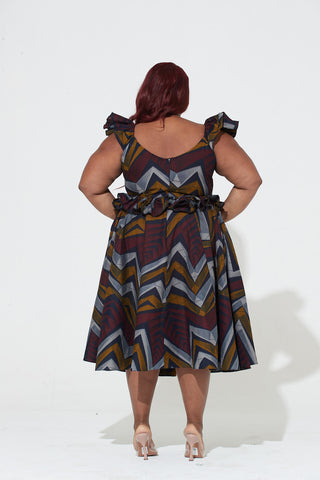 African Print Somi Midi Dress