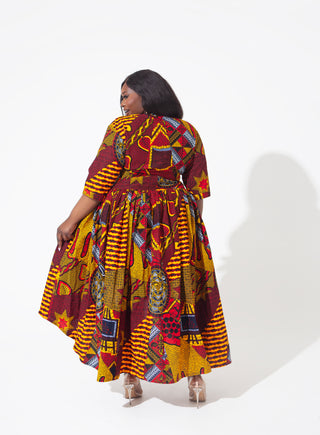 African Print Tesha Mid Maxi Dress