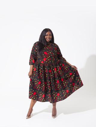 African Print Roxanne Midi Dress