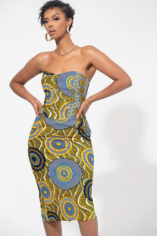 African Print Winnie Midi Skirt