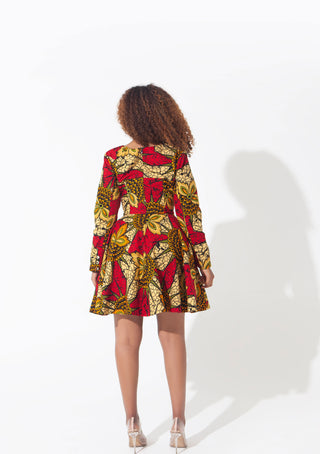 African Print Akoma Mini Dress