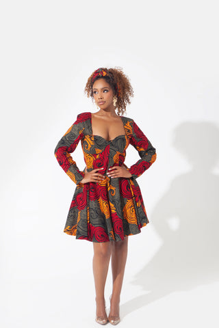 African Print Emma Mini Dress