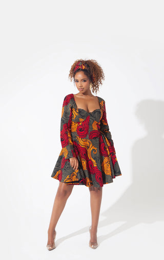 African Print Emma Mini Dress