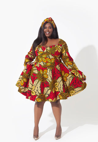 African Print Akoma Mini Dress