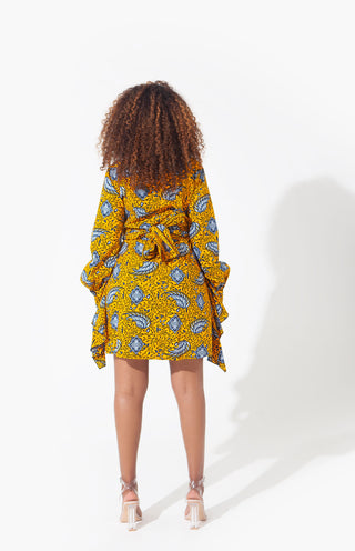African Print Lori Mini Shirt Dress