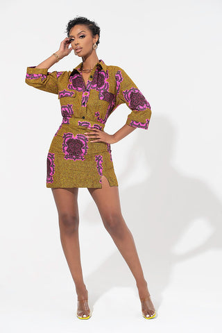 African Print Cherelle Mini Skirt