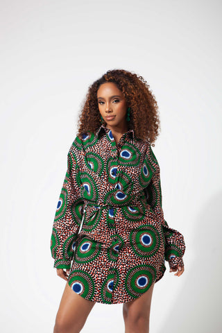 African Print Marli Shirt Dress