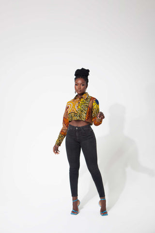 African Print Zodwa Cropped Shirt