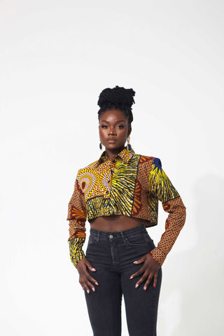 African Print Zodwa Cropped Shirt