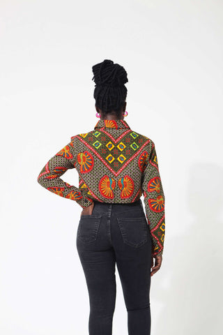African Print Aminat Cropped Shirt