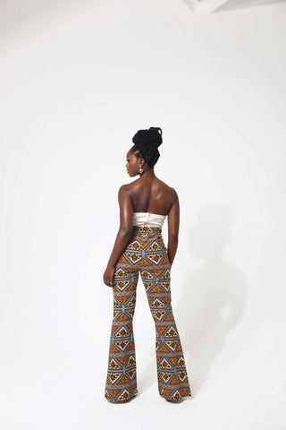 African Print Raiza Flared Trousers