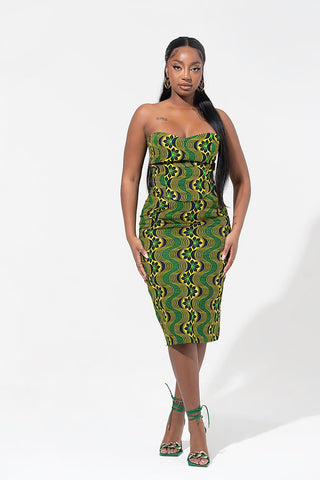 African Print Choma Midi Skirt