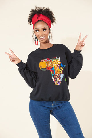 Black African Map Sweatshirt