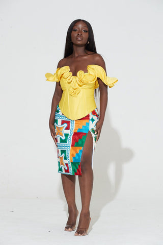 Grass-Fields African midi skirt African Print Ruti Midi Skirt
