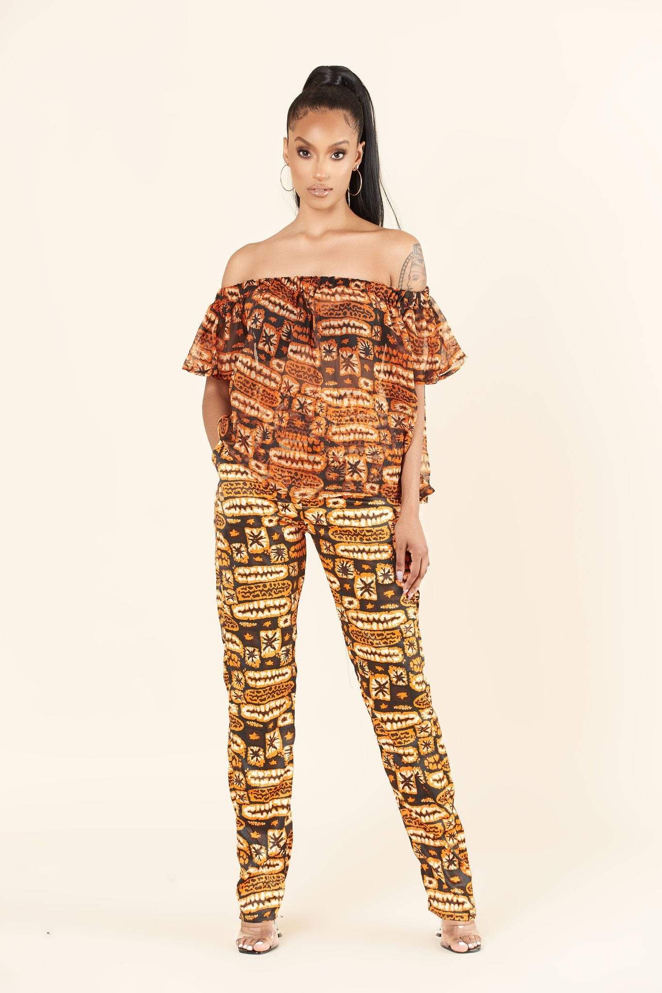 Red & Gold African Print Pants | kayraimports.com – Kayra Imports